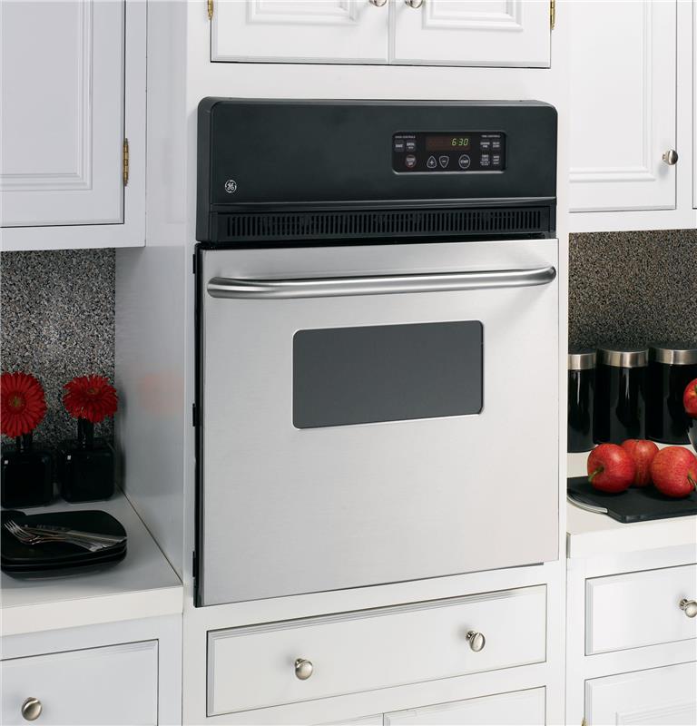 GE(R) 24" Electric Single Standard Clean Wall Oven-(JRS06SKSS)