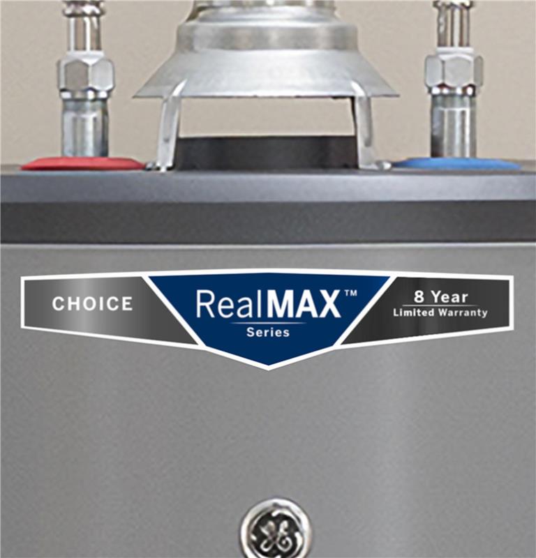 GE RealMAX Choice 50-Gallon Tall Liquid Propane Atmospheric Water Heater-(GP50T08BXR)