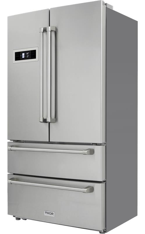 36 Inch Professional French Door Refrigerator In Stainless Steel, Counter Depth-(THRK:HRF3601F)