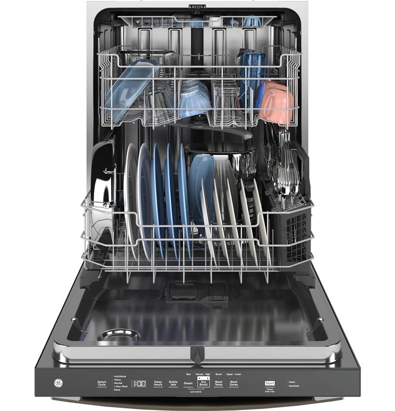 GE(R) Fingerprint Resistant Top Control with Stainless Steel Interior Dishwasher with Sanitize Cycle-(GDT650SMVES)