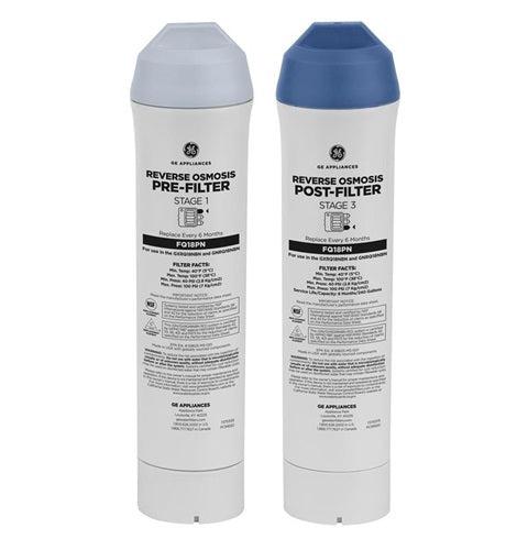 GE REVERSE OSMOSIS PRE & POST REPLACEMENT FILTER SET-(FQ18PN)