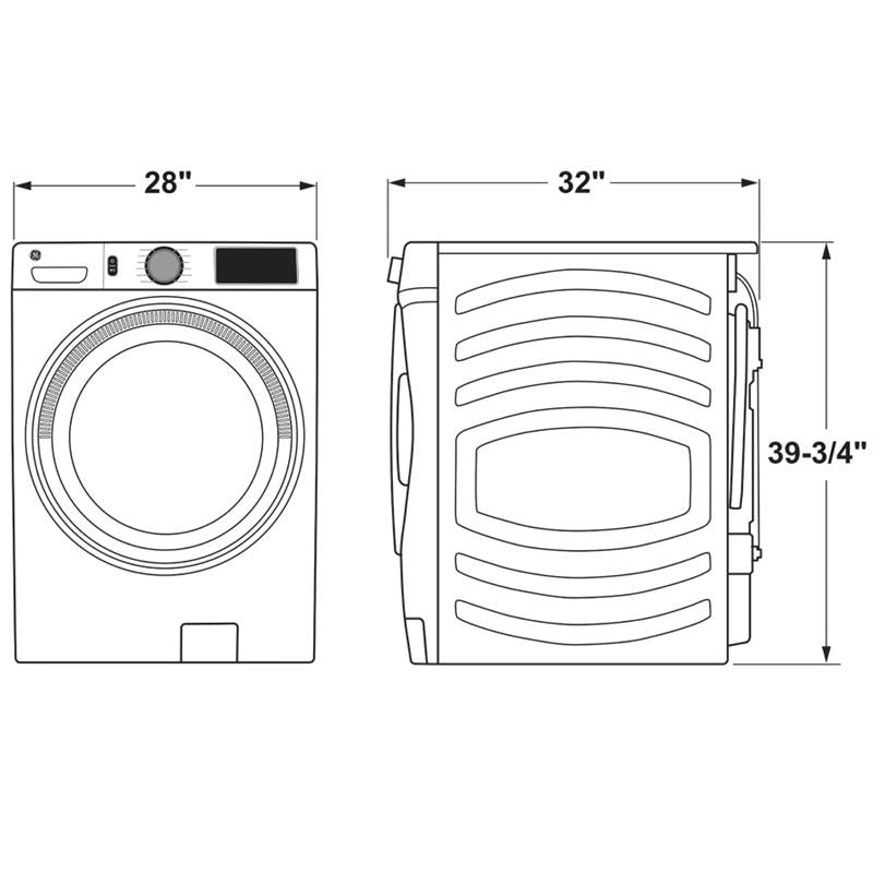 GE(R) 4.8 cu. ft. Capacity Smart Front Load ENERGY STAR(R) Washer with UltraFresh Vent System with OdorBlock(TM) and Sanitize w/Oxi-(GFW550SPNDG)
