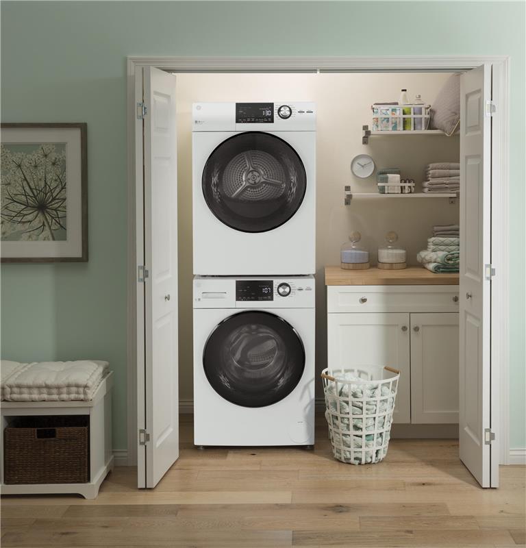GE(R) 24" 4.3 Cu.Ft. Front Load Vented Electric Dryer with Stainless Steel Basket-(GFD14ESSNWW)