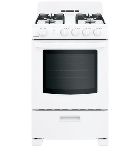 Hotpoint(R) 24" Front-Control Free-Standing Gas Range with Large Window-(RGAS300DMWW)