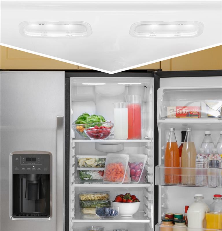 GE(R) 23.0 Cu. Ft. Side-By-Side Refrigerator-(GSS23GGPWW)