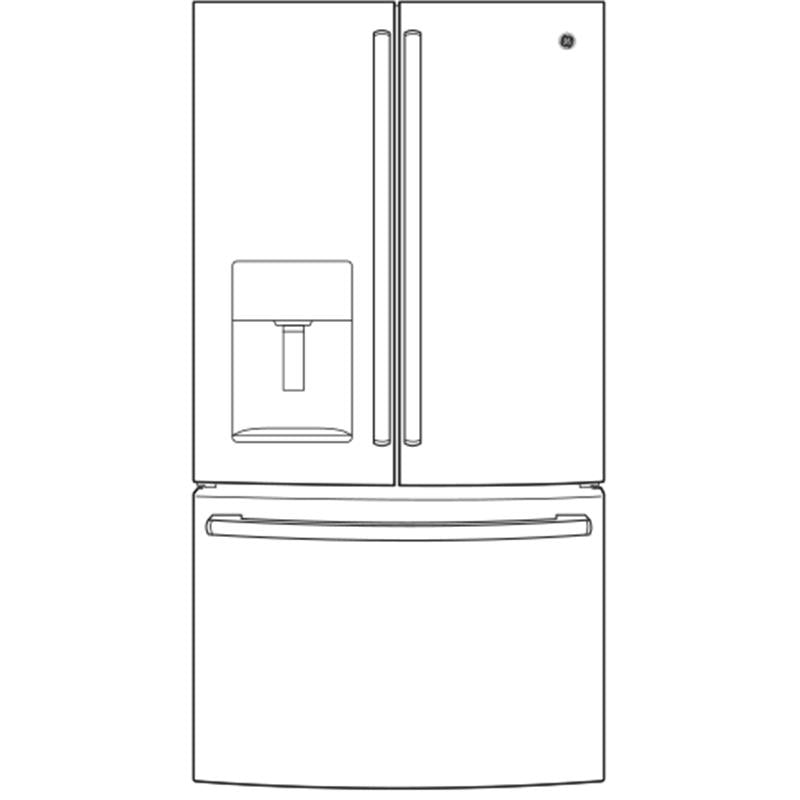 GE(R) ENERGY STAR(R) 23.6 Cu. Ft. French-Door Refrigerator-(GFE24JGKBB)