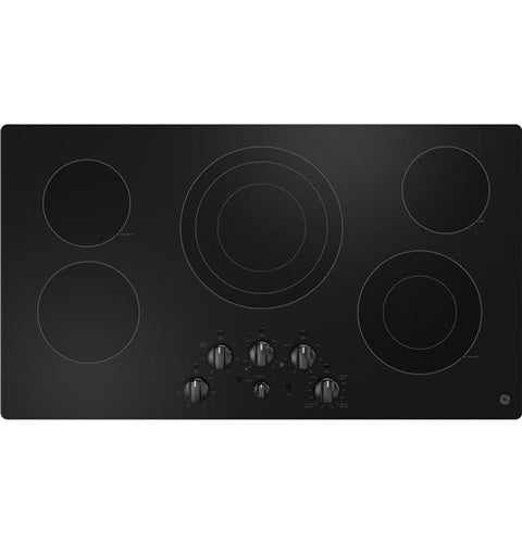 GE(R) 36" Built-In Knob Control Electric Cooktop-(JEP5036DTBB)