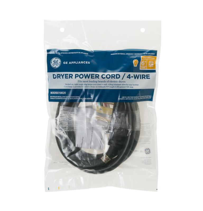 6' 30amp 4 Wire Dryer Cord-(WX09X10020)