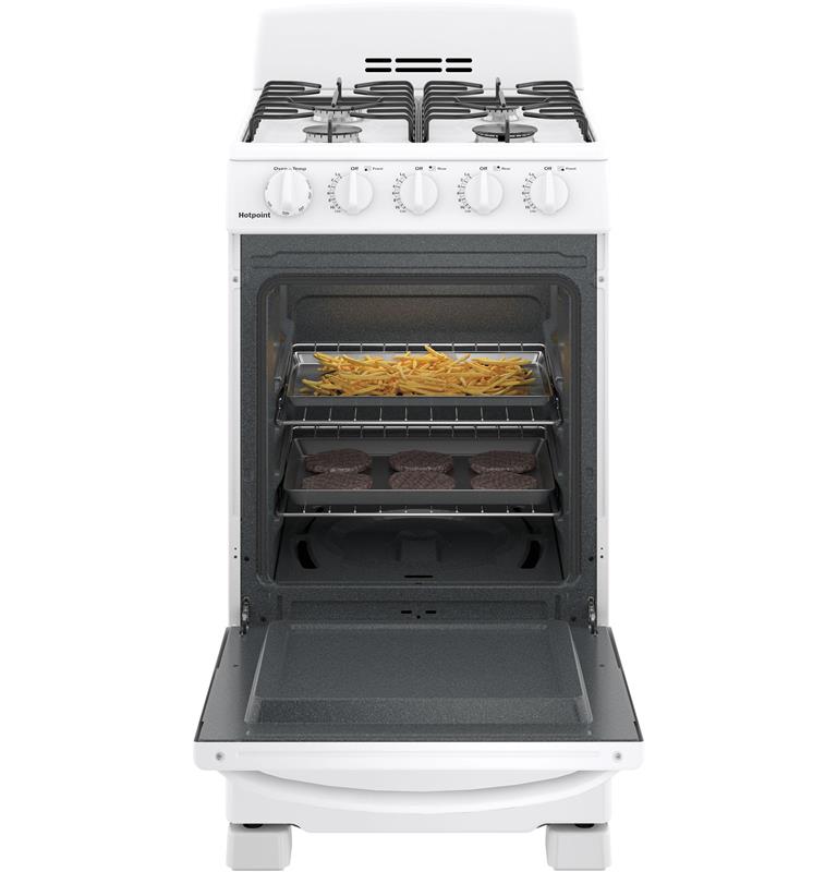 Hotpoint(R) 20" Front-Control Free-Standing Gas Range with Sealed Burners-(RGAS200DMWW)