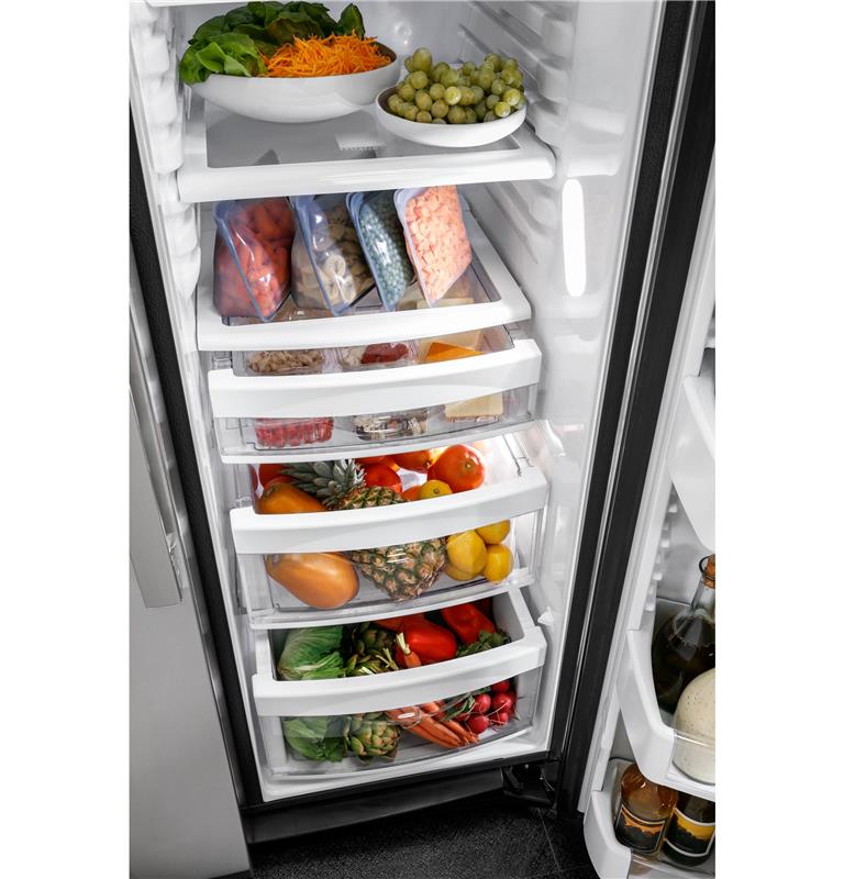 GE Profile(TM) Series 28.2 Cu. Ft. Side-by-Side Refrigerator-(PSS28KYHFS)