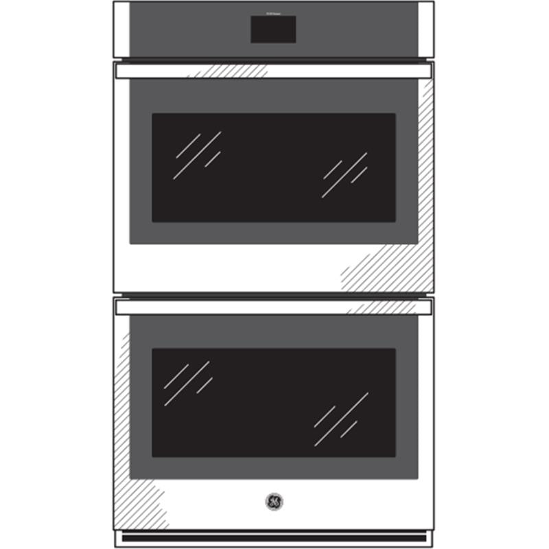 GE(R) 30" Smart Built-In Self-Clean Convection Double Wall Oven with Never Scrub Racks-(JTD5000DNWW)