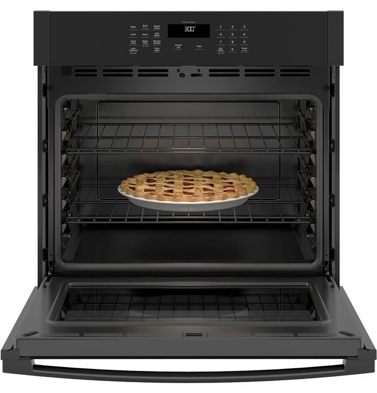 GE(R) 30" Smart Built-In Self-Clean Single Wall Oven with Never-Scrub Racks-(JTS3000DNBB)