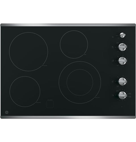 GE(R) 30" Built-In Knob Control Electric Cooktop-(JP3530SJSS)