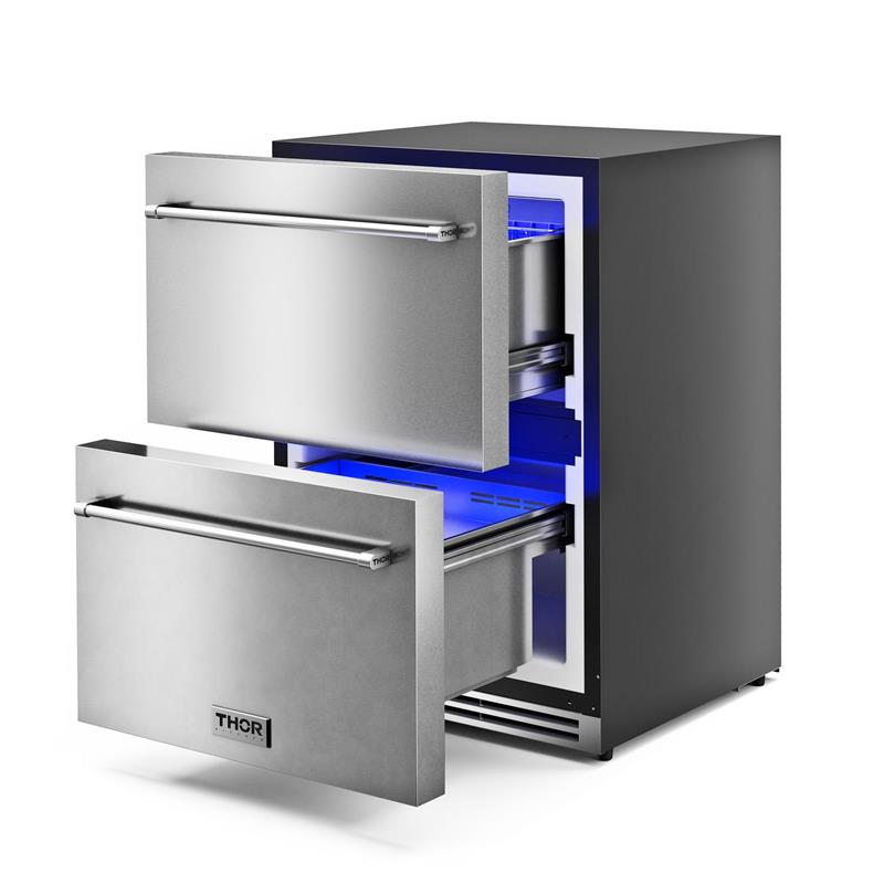 24-inch Indoor Outdoor Freezer Drawer In Stainless Steel - Trz24u-(THRK:TRZ24U)