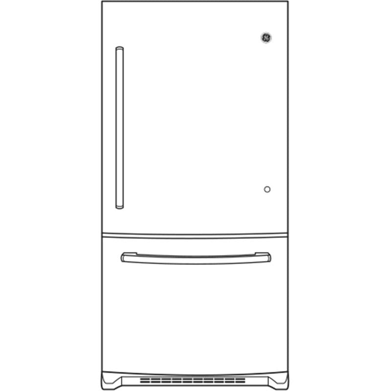 GE(R) ENERGY STAR(R) 21.0 Cu. Ft. Bottom-Freezer Refrigerator-(GBE21DGKBB)