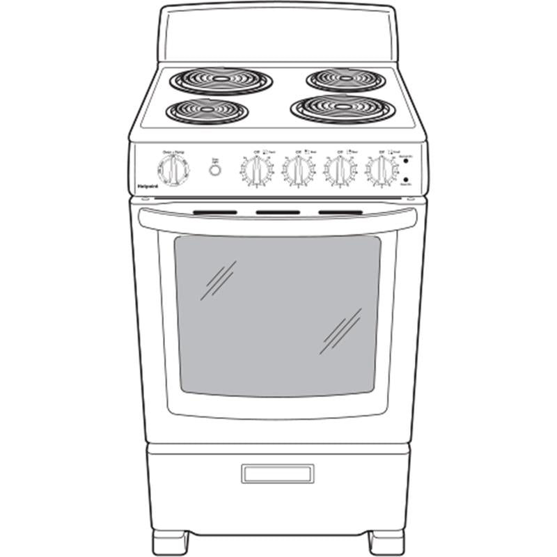 Hotpoint(R) 24" Electric Free-Standing Front-Control Range-(RAS240DMWW)