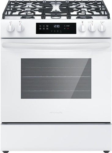 Frigidaire 30" Front Control Gas Range with Quick Boil-(FCFG3062AW)