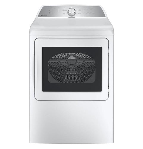 GE Profile(TM) 7.4 cu. ft. Capacity aluminized alloy drum Electric Dryer with Sanitize Cycle and Sensor Dry-(PTD60EBSRWS)