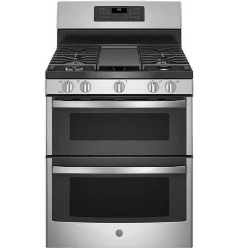 GE(R) 30" Free-Standing Gas Double Oven Convection Range-(JGB860SEJSS)
