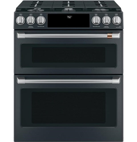Caf(eback)(TM) 30" Smart Slide-In, Front-Control, Gas Double-Oven Range with Convection-(CGS750P3MD1)