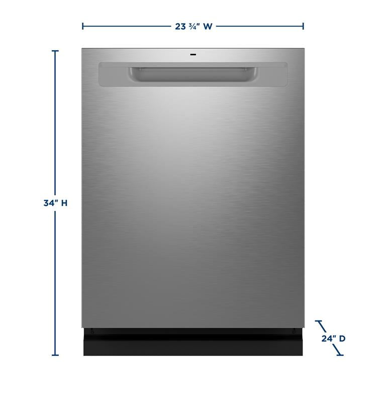 GE(R) Fingerprint Resistant Top Control with Stainless Steel Interior Dishwasher with Sanitize Cycle-(GDP670SYVFS)