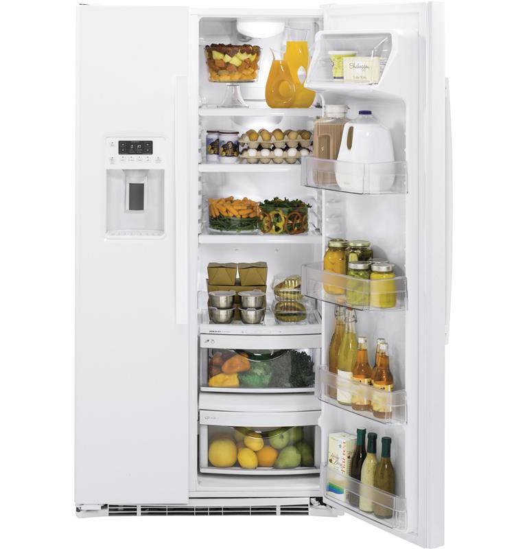 GE(R) 21.9 Cu. Ft. Counter-Depth Side-By-Side Refrigerator-(GZS22DGJWW)
