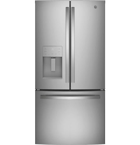 GE(R) ENERGY STAR(R) 17.5 Cu. Ft. Counter-Depth French-Door Refrigerator-(GYE18JSLSS)