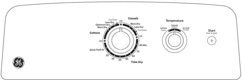 GE(R) 7.2 cu. ft. Capacity aluminized alloy drum Gas Dryer-(GTD33GASKWW)