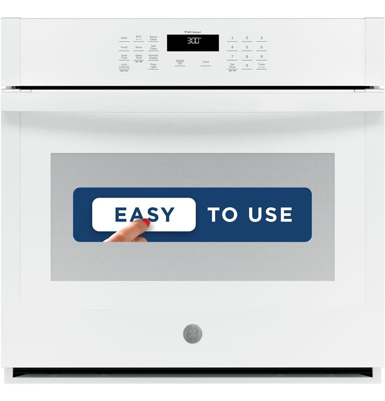 GE(R) 30" Smart Built-In Self-Clean Single Wall Oven with Never-Scrub Racks-(JTS3000DNWW)