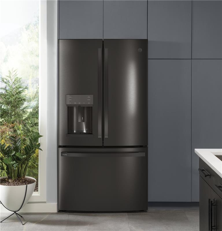 GE Profile(TM) Series 27.7 Cu. Ft. French-Door Refrigerator with Door In Door and Hands-Free AutoFill-(PFD28KBLTS)