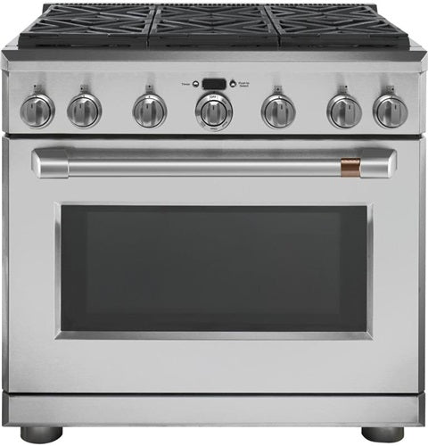 Caf(eback)(TM) 36" All-Gas Commercial-Style Range with 6 Burners (Natural Gas)-(CGY366P2MS1)