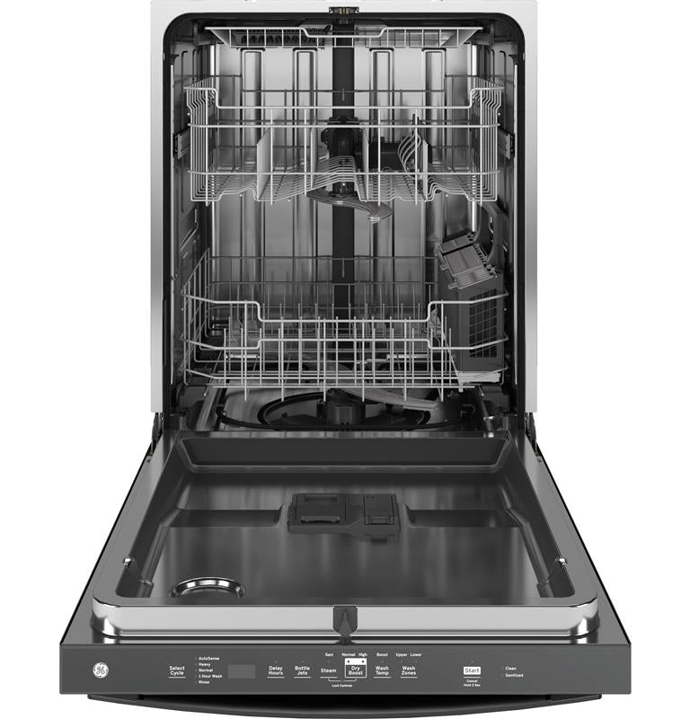 GE(R) Top Control with Stainless Steel Interior Dishwasher with Sanitize Cycle-(GDT670SGVBB)