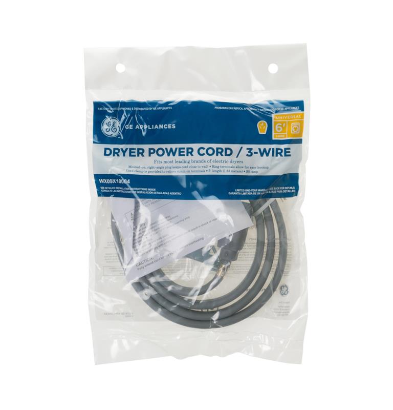 6' 30amp 3 Wire Dryer Cord-(WX09X10004)