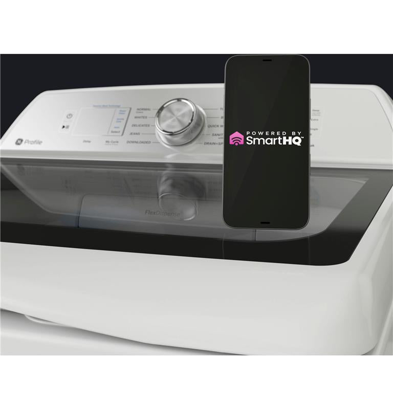 GE Profile(TM) 5.0 cu. ft. Capacity Washer with Smarter Wash Technology and FlexDispense(TM)-(PTW600BPRDG)