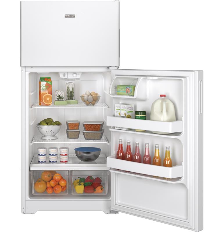Hotpoint(R) 14.6 Cu. Ft. Recessed Handle Top-Freezer Refrigerator-(HPS15BTHRWW)