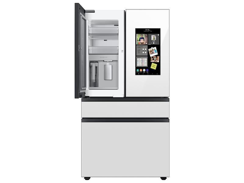 Bespoke Counter Depth 4-Door French Door Refrigerator (23 cu. ft.) with Family Hub(TM) in White Glass-(RF23BB890012AA)