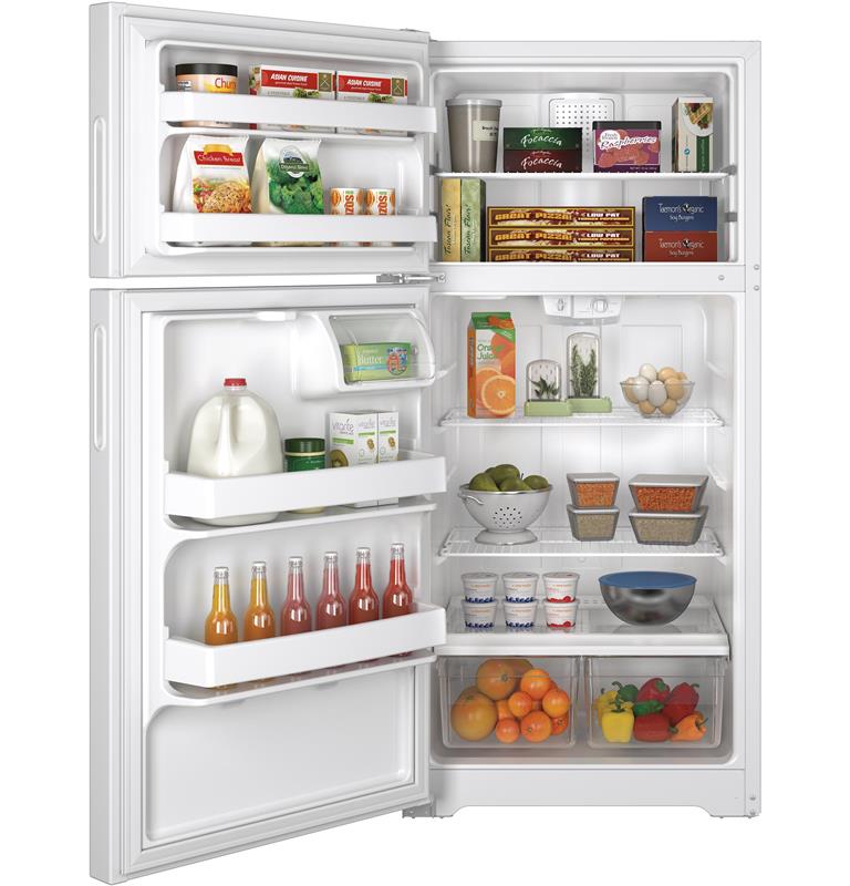 Hotpoint(R) 14.6 Cu. Ft. Recessed Handle Top-Freezer Refrigerator-(HPS15BTHLWW)
