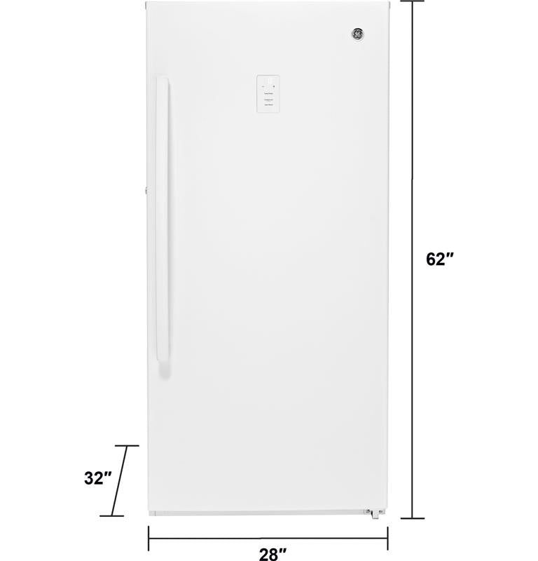 GE(R) 14.1 Cu. Ft. Frost-Free Garage Ready Upright Freezer-(FUF14SMRWW)