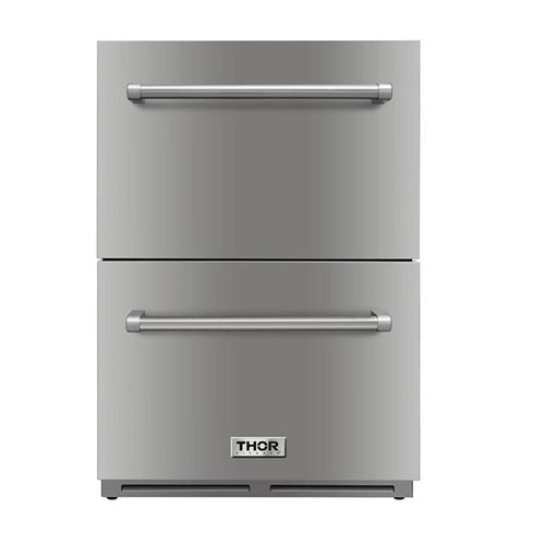24 Inch Indoor Outdoor Refrigerator Drawer In Stainless Steel-(THRK:TRF2401U)