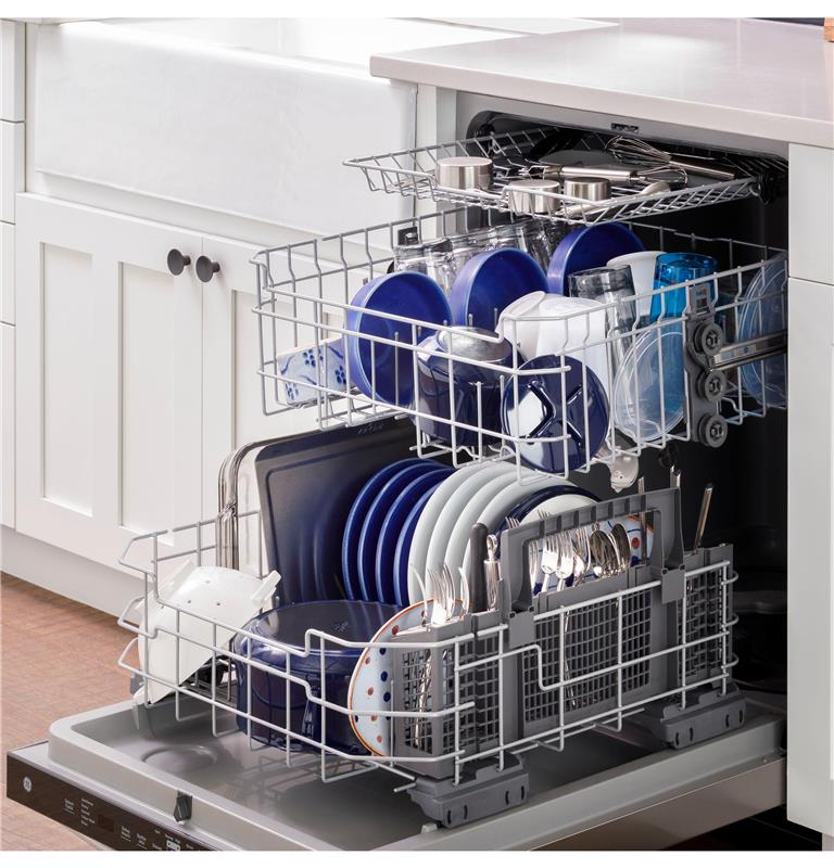 GE(R) Top Control with Plastic Interior Dishwasher with Sanitize Cycle & Dry Boost-(GDT630PMRES)