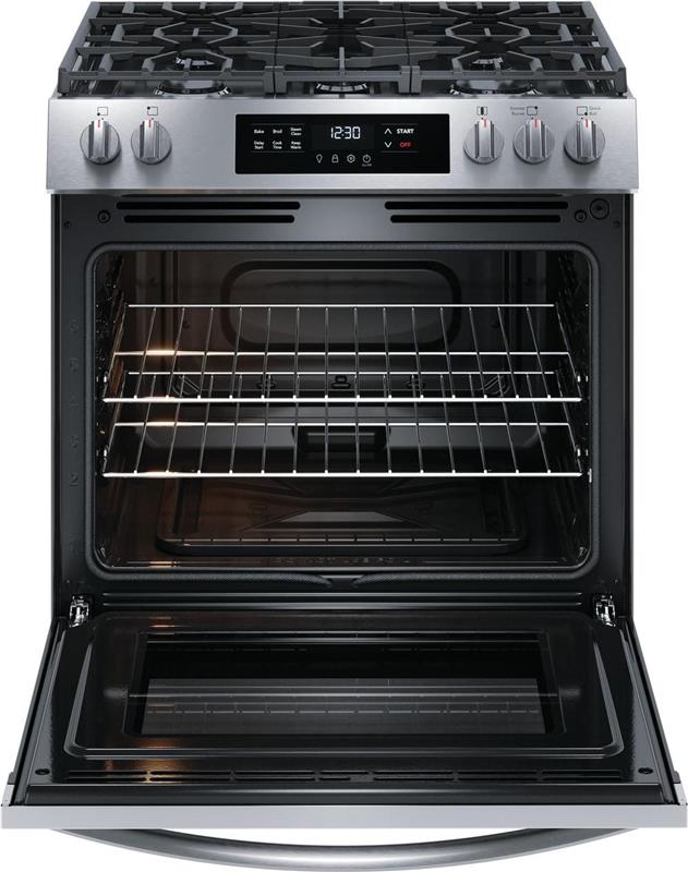 Frigidaire 30" Front Control Gas Range with Quick Boil-(FCFG3062AS)