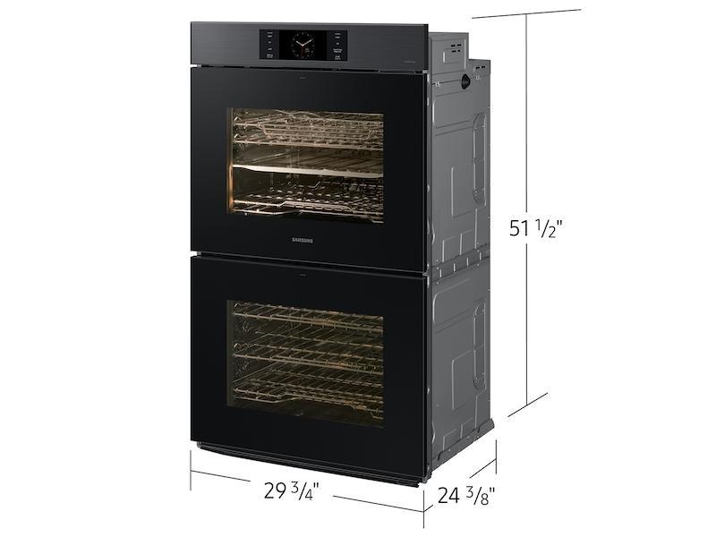 Bespoke 30" Matte Black Steel Double Wall Oven with AI Pro Cooking(TM) Camera-(NV51CG700DMTAA)