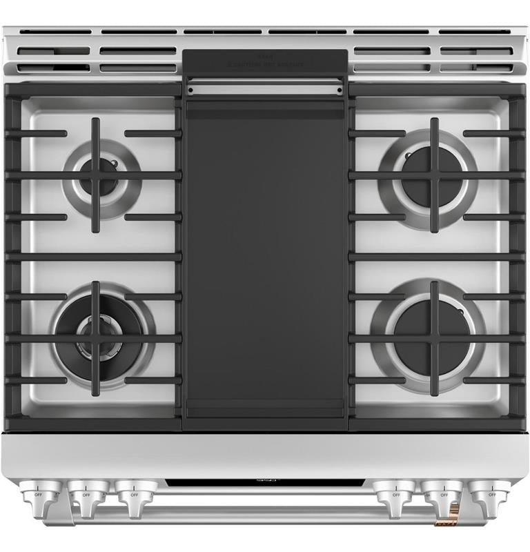 Caf(eback)(TM) 30" Smart Slide-In, Front-Control, Dual-Fuel, Double-Oven Range with Convection-(C2S950P2MS1)