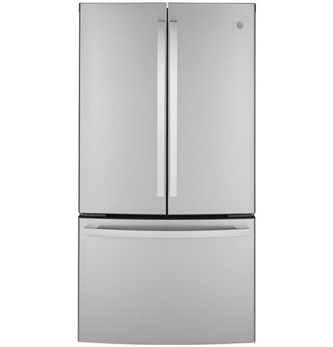 GE(R) ENERGY STAR(R) 23.1 Cu. Ft. Counter-Depth Fingerprint Resistant French-Door Refrigerator-(GWE23GYNFS)
