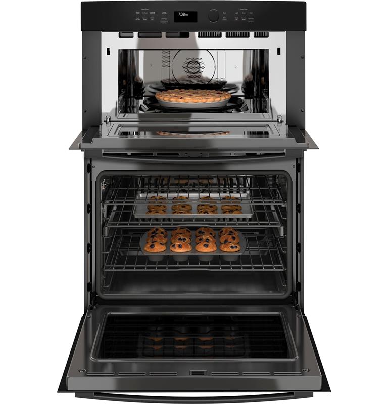 GE Profile(TM) 30" Built-In Combination Convection Microwave/Convection Wall Oven-(PT7800DHBB)