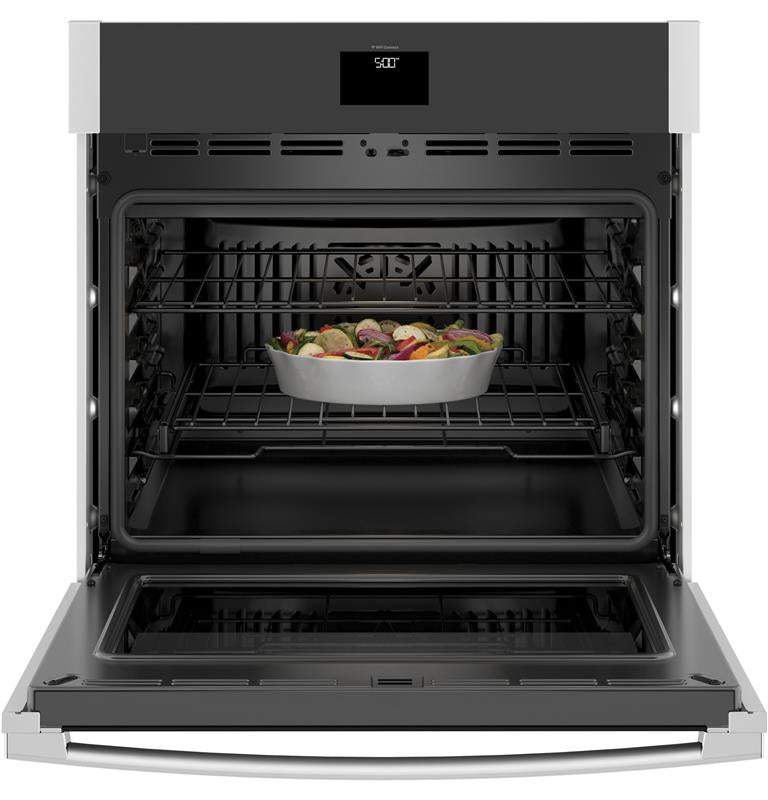GE(R) 30" Smart Built-In Self-Clean Convection Single Wall Oven with Never Scrub Racks-(JTS5000SNSS)