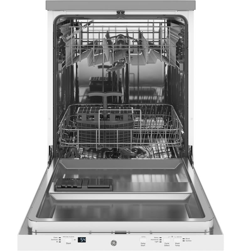 GE(R) 24" Stainless Steel Interior Portable Dishwasher with Sanitize Cycle-(GPT225SGLWW)