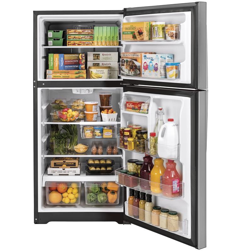 GE(R) 21.9 Cu. Ft. Top-Freezer Refrigerator-(GTS22KSNRSS)