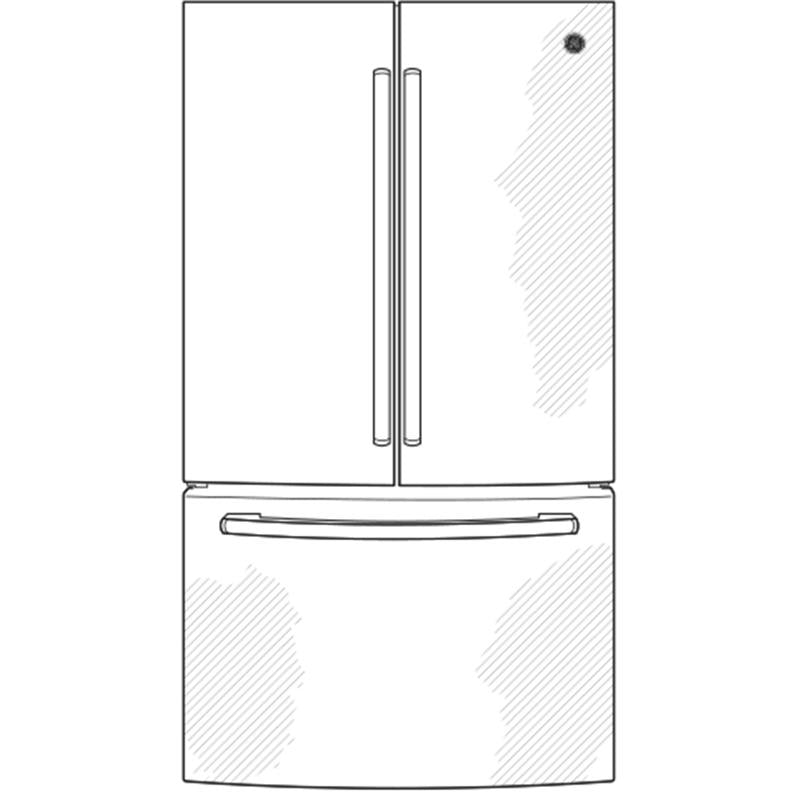 GE(R) ENERGY STAR(R) 27.0 Cu. Ft. Fingerprint Resistant French-Door Refrigerator-(GNE27EYMFS)