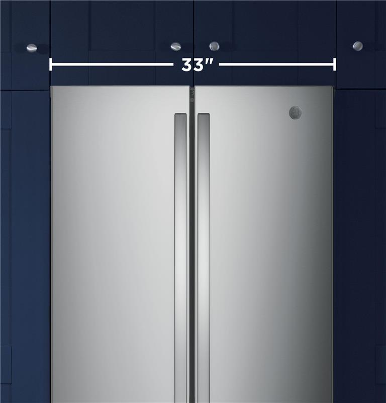 GE(R) ENERGY STAR(R) 24.7 Cu. Ft. French-Door Refrigerator-(GNE25JSKSS)